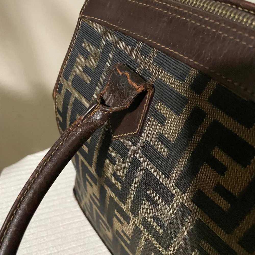 Vintage Fendi zucca canvas satchel with coa - Picture 10 of 16